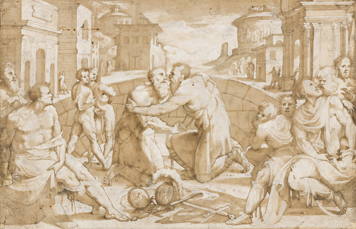 DOMENICO BECCAFUMI (CIRCLE OF) (Montaperti 1486-1551 Siena) The Reconciliation of Marcus Emilius Lepidus and Fulvius Flaccus.